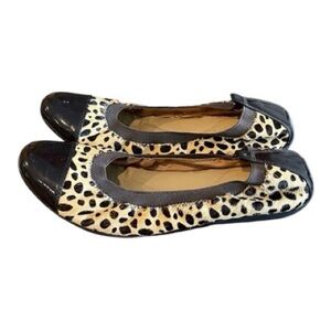 Geox size 8 ballet flat, leopard print with patent leather. Gently worn.